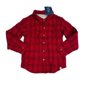 NWT Me & Henry 6/7Y Red & Black Plaid Atwood Lined Button Up